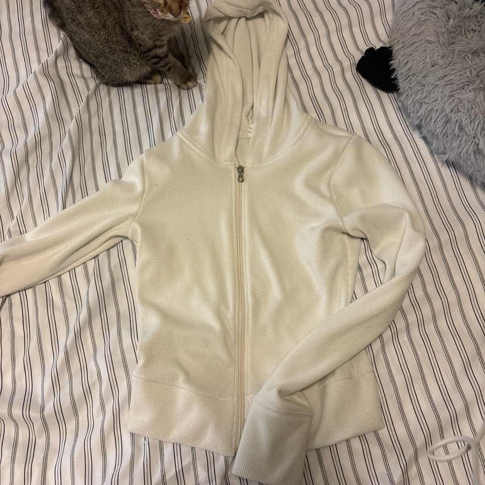 Gilly Hicks Cream Zip-Up Hoodie